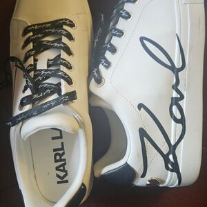 Karl Lagerfeld Women's White Signature Low-Top Sneakers